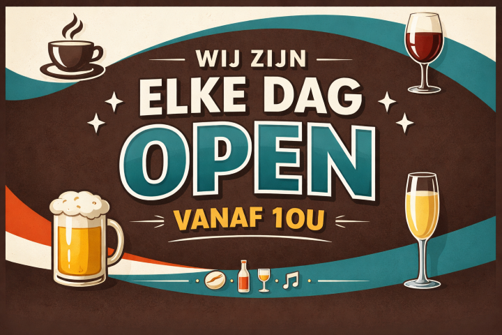 Wij zijn elke dag open Klein